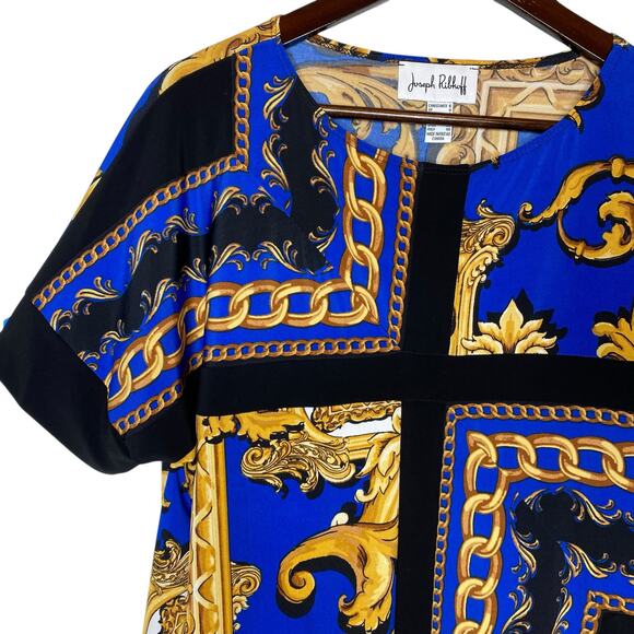 Joseph Ribkoff Jersey Knit Chain Print Top size 6 - Picture 2 of 5